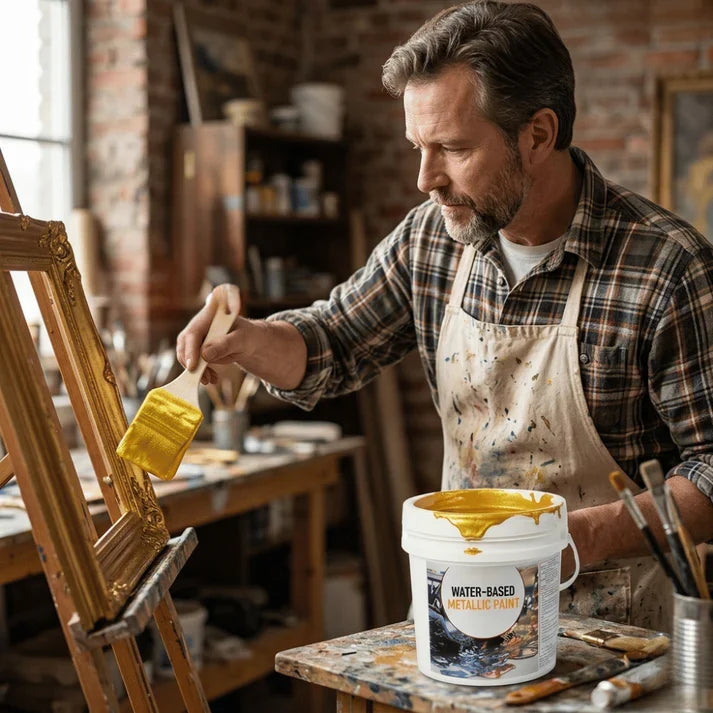 Metallic Paint Reflective Gloss Water-Soluble Brush Included