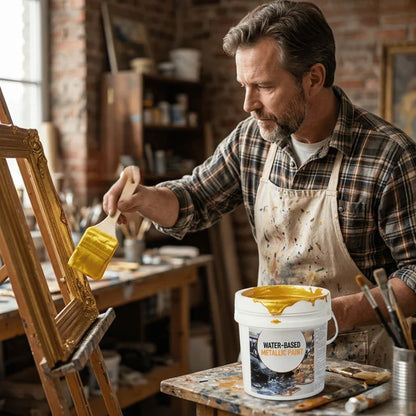 Metallic Paint Reflective Gloss Water-Soluble Brush Included