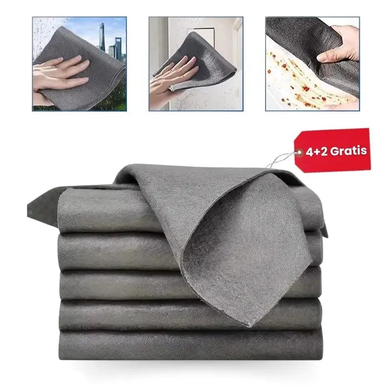 Microfiber Cleaning Cloths Lint-Free & Highly Absorbent Pack of 6