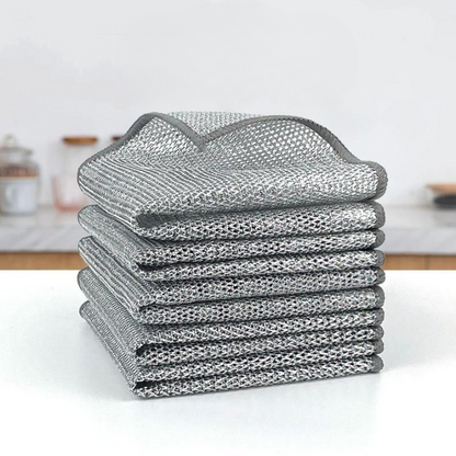 Microfiber Cloths Diamond Structure Silver Thread Set of 10