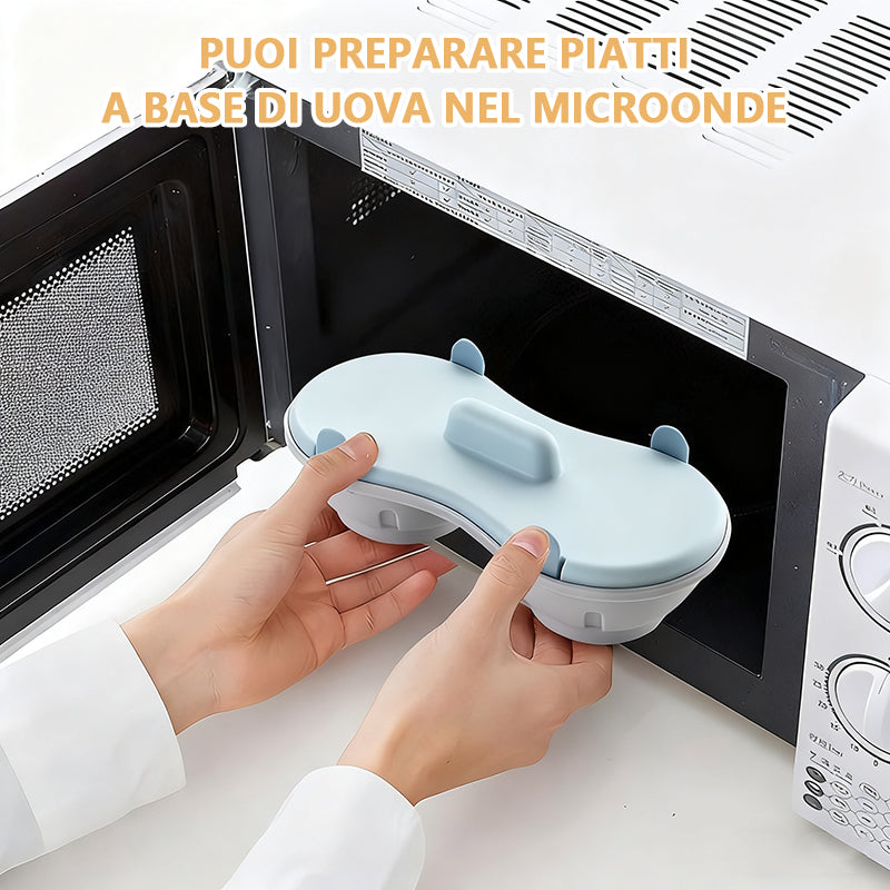 Microwave Egg Cooker Two-Layer Water Bath Two-Egg Capacity