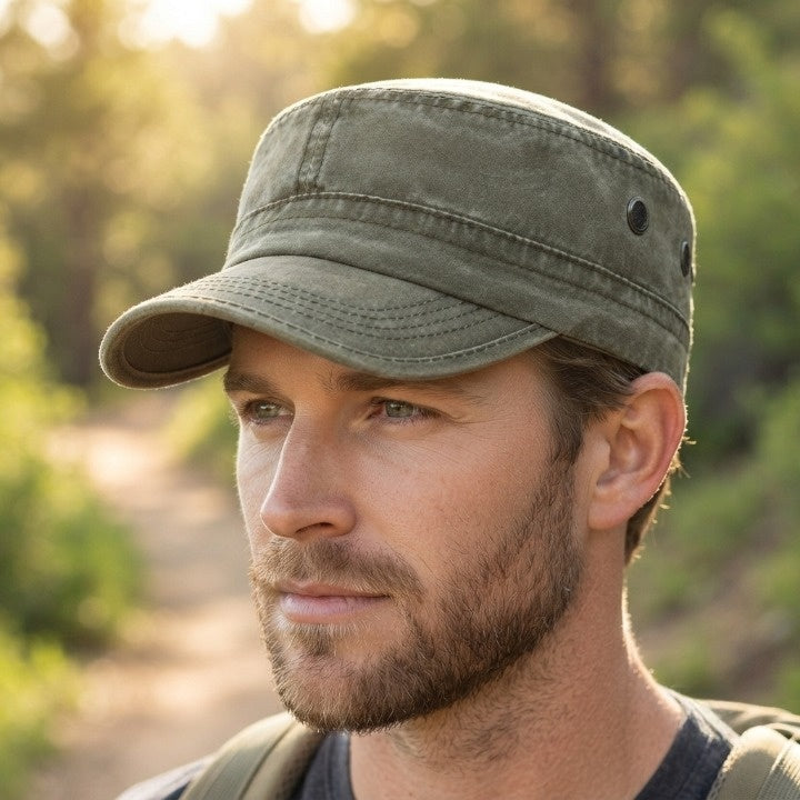 Military Cap Breathable Cotton Adjustable Metal Buckle