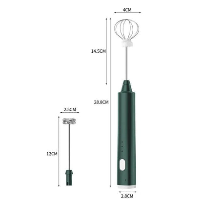 Milk Frother USB Rechargeable Three Speeds Stainless Steel Whisk