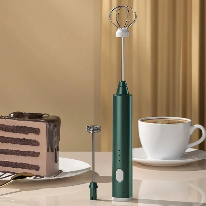 Milk Frother USB Rechargeable Three Speeds Stainless Steel Whisk