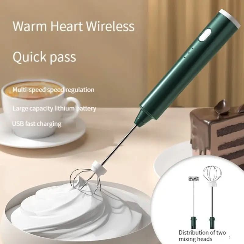 Milk Frother USB Rechargeable Three Speeds Stainless Steel Whisk