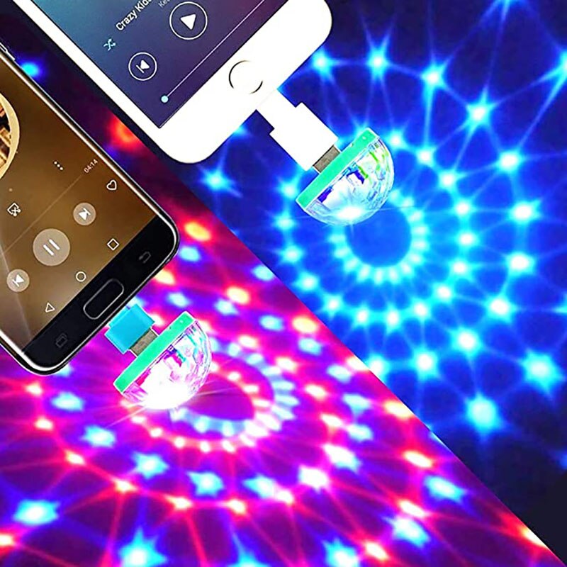 Mini Disco Ball USB-Powered & Beat-Activated 7 Light Modes