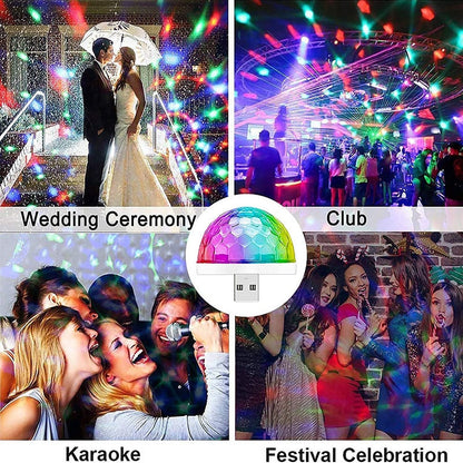 Mini Disco Ball USB-Powered & Beat-Activated 7 Light Modes