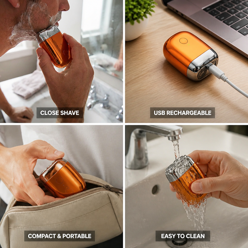 Mini Electric Shaver USB Rechargeable Cordless