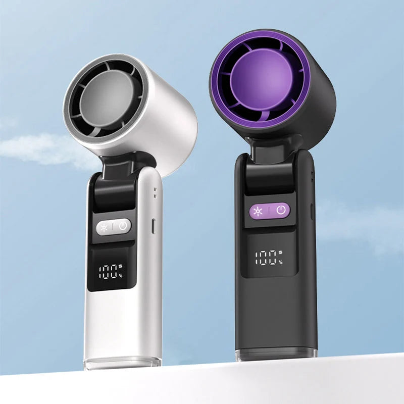 Mini Fan Ice-Cooling LED Display Rechargeable