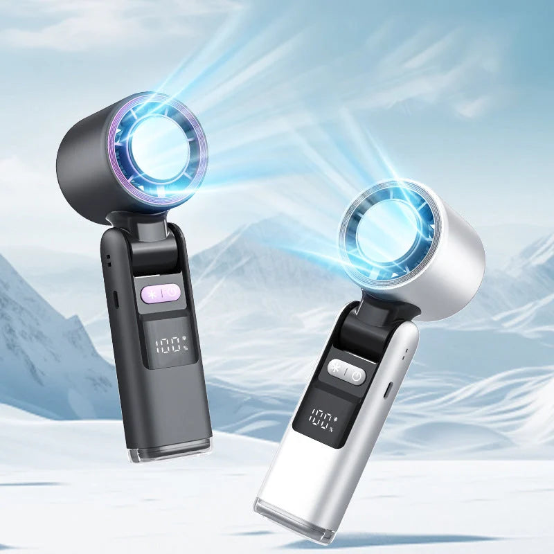 Mini Fan Ice-Cooling LED Display Rechargeable