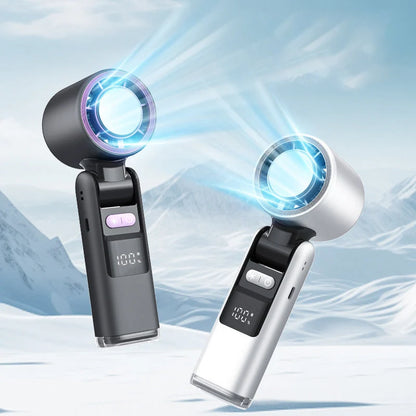 Mini Fan Ice-Cooling LED Display Rechargeable