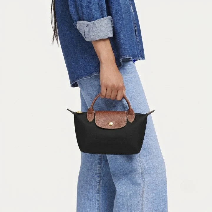 Mini Handbag Lightweight Polyamide Leather Trim Crossbody
