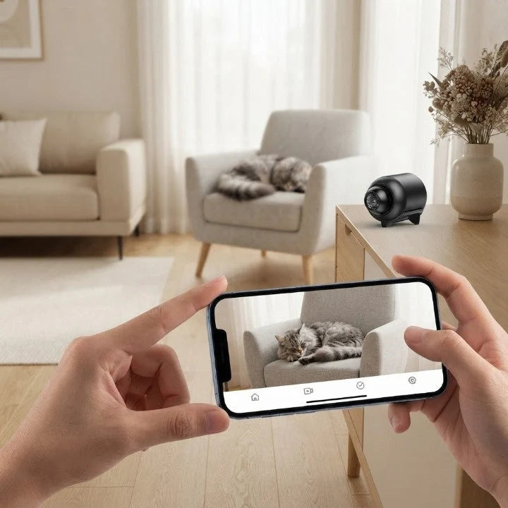 Mini Surveillance Camera 4K Ultra HD 360-Degree Coverage