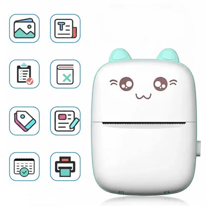 Mini Thermal Printer Ink-Free Bluetooth & Rechargeable Battery
