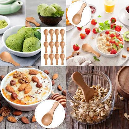 Mini Wooden Spoon Short Handle & Heat-Resistant