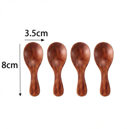 Mini Wooden Spoon Short Handle & Heat-Resistant