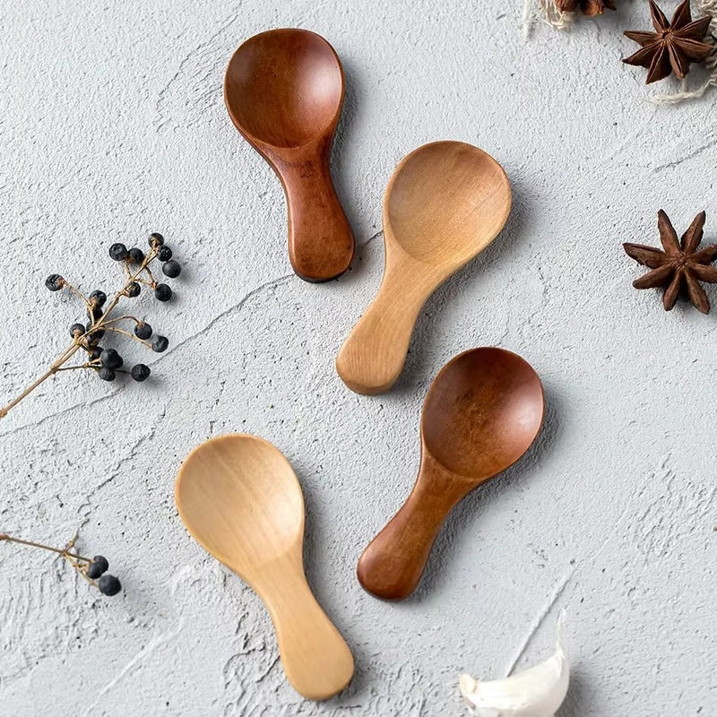 Mini Wooden Spoon Short Handle & Heat-Resistant