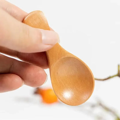 Mini Wooden Spoon Short Handle & Heat-Resistant