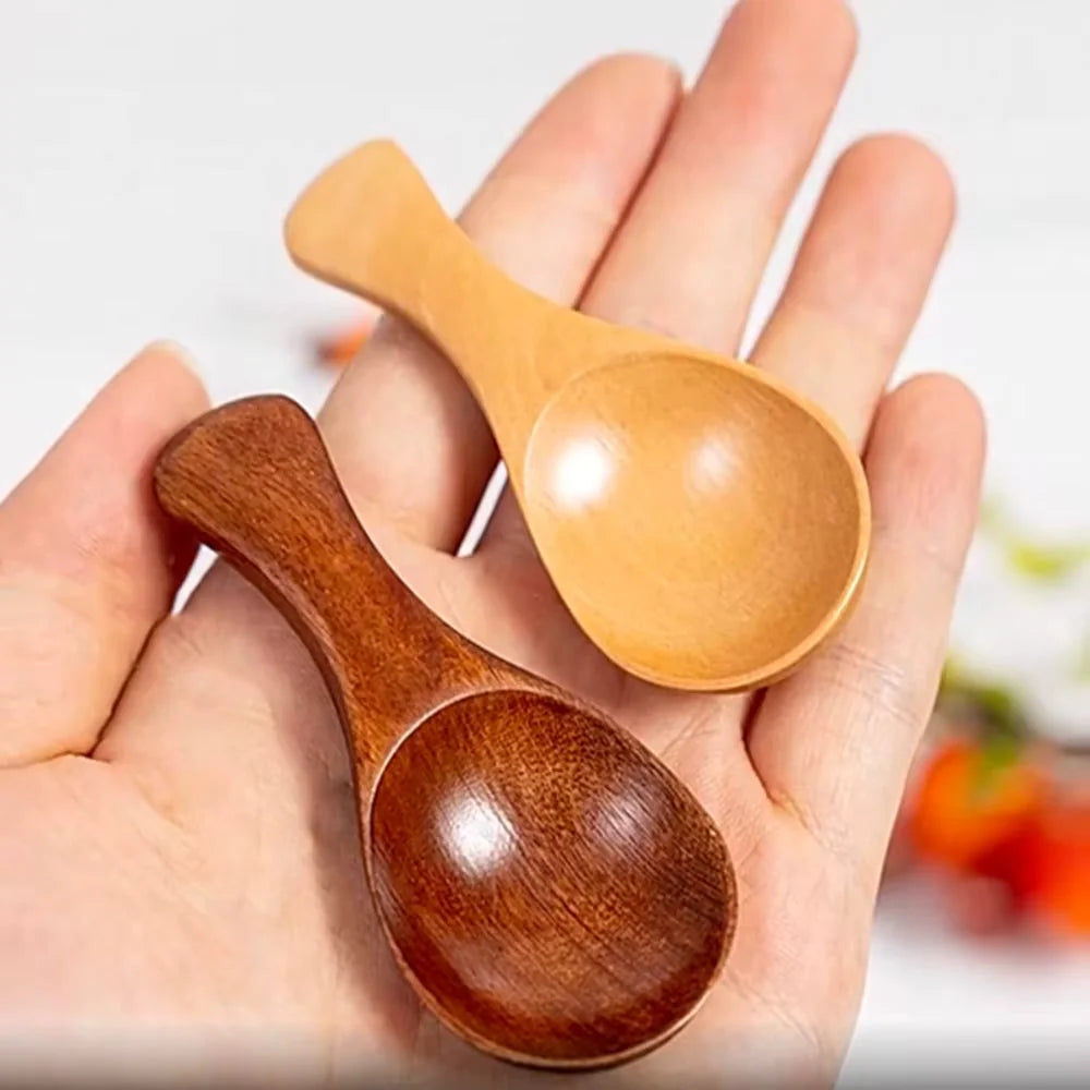 Mini Wooden Spoon Short Handle & Heat-Resistant
