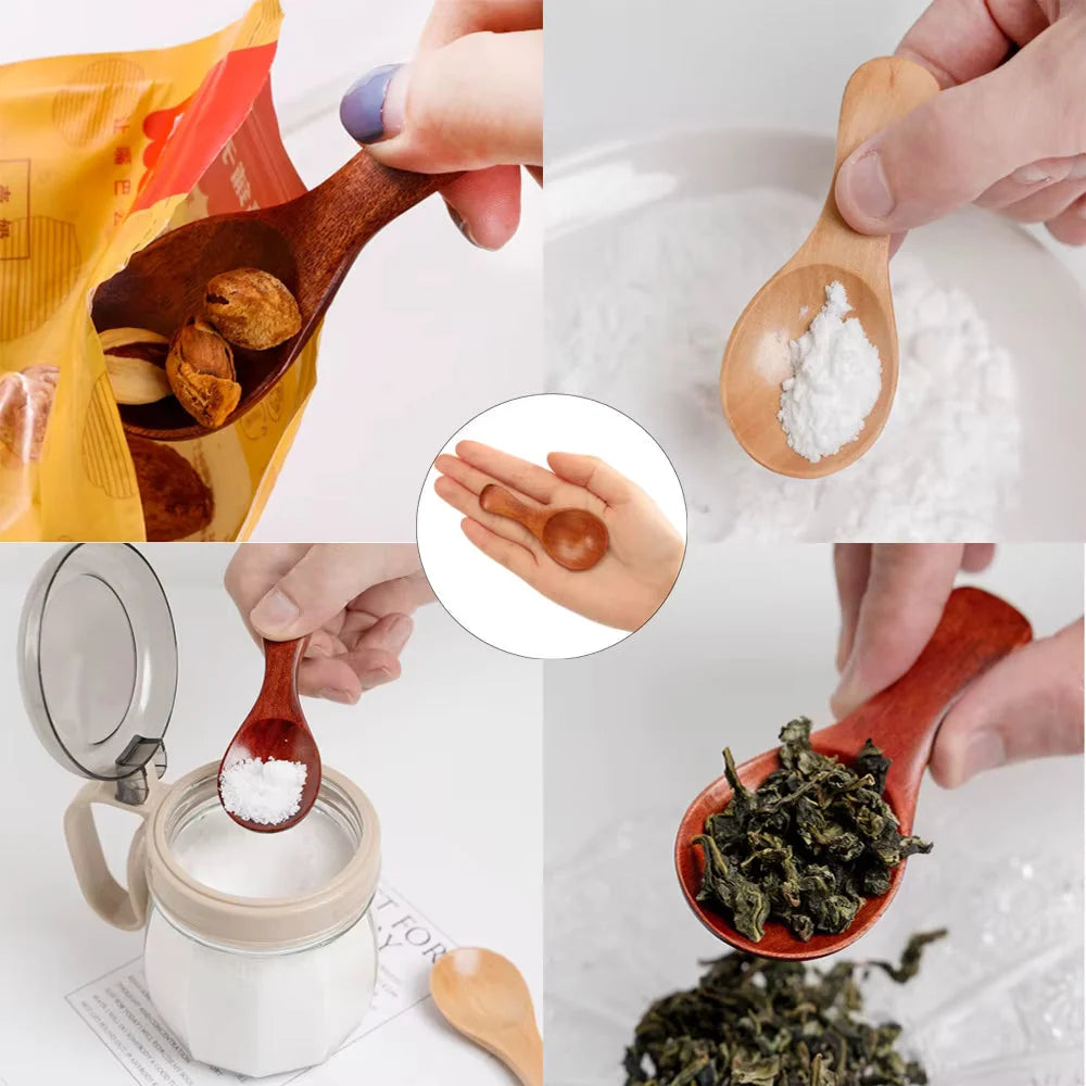 Mini Wooden Spoon Short Handle & Heat-Resistant
