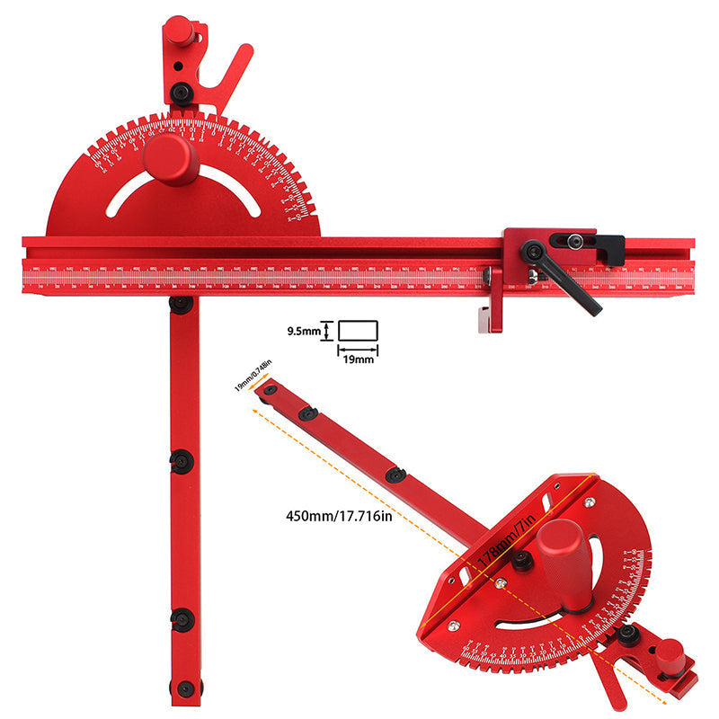 Miter Gauge Adjustable 0–60° Anodized Aluminum