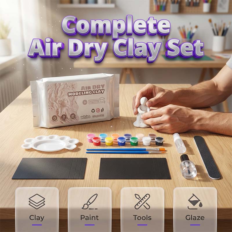 Modeling Clay Set Air-Dry Kaolin Complete Kit