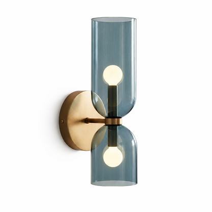 Modern Dual Cylinder Glass Wall Sconce