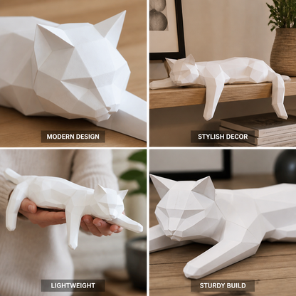 Modern Minimalist Sculptural Tabletop Cat Figurine