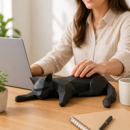 Modern Minimalist Sculptural Tabletop Cat Figurine