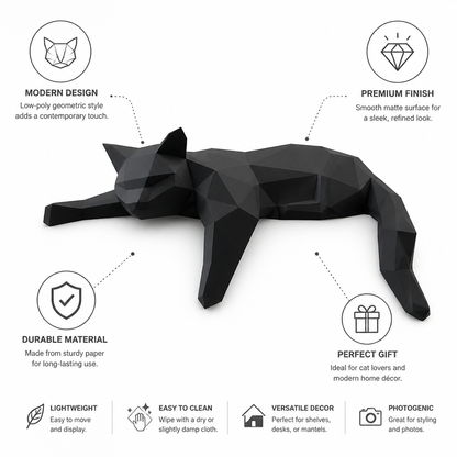 Modern Minimalist Sculptural Tabletop Cat Figurine