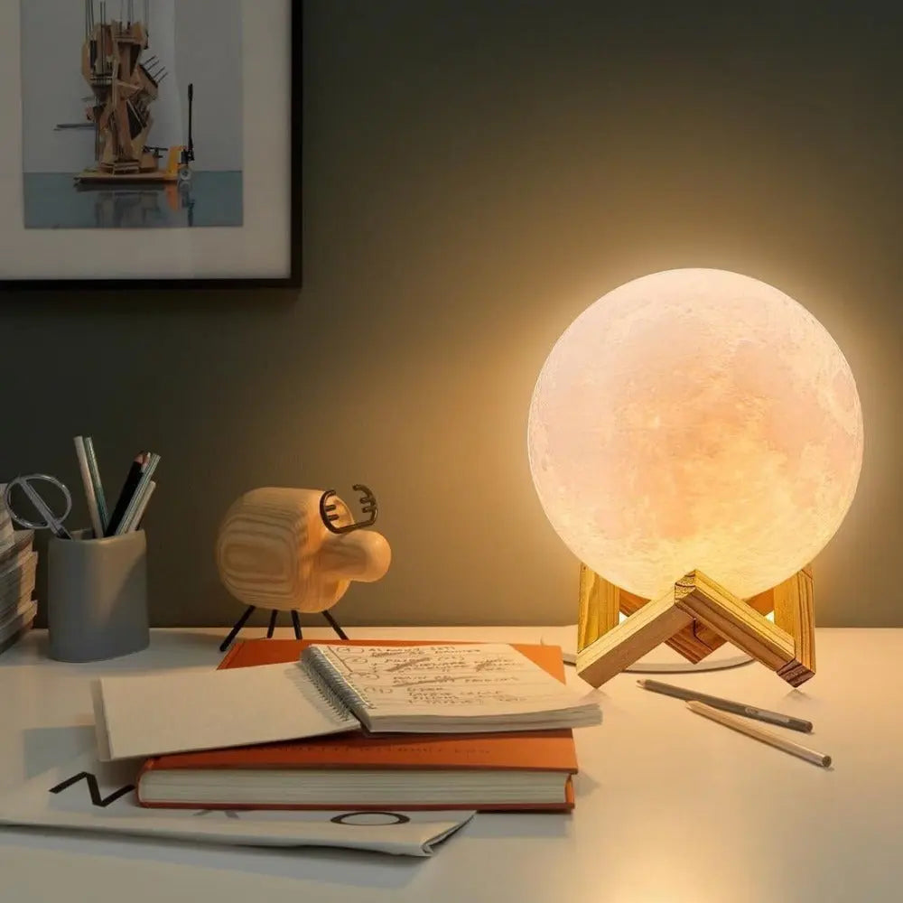 Moon Lamp 16 Colors & Touch Dimmable Wooden Stand