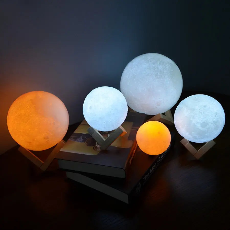 Moon Lamp 16 Colors & Touch Dimmable Wooden Stand