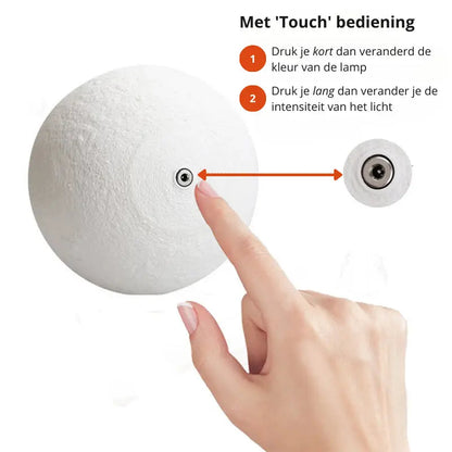 Moon Lamp 16 Colors & Touch Dimmable Wooden Stand