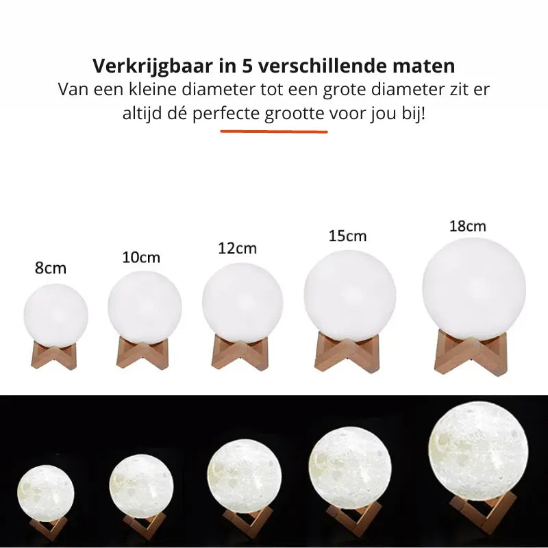 Moon Lamp 16 Colors & Touch Dimmable Wooden Stand