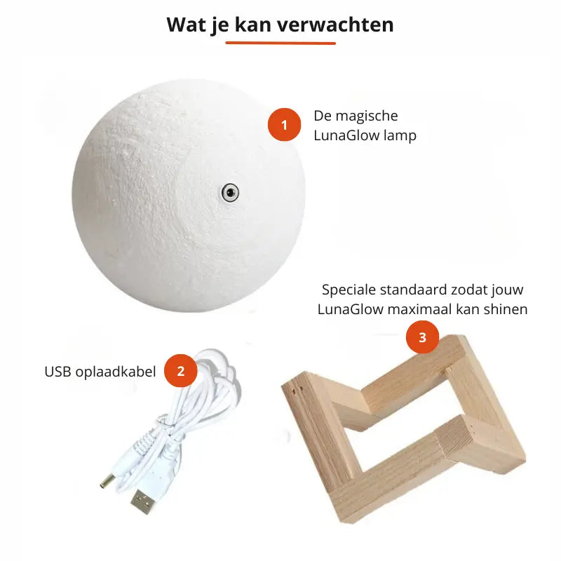 Moon Lamp 16 Colors & Touch Dimmable Wooden Stand