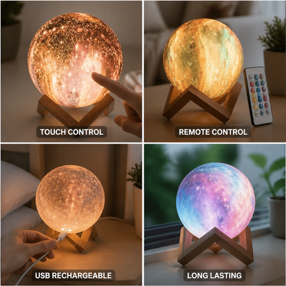 Moon Lamp USB Rechargeable 16 Color Touch & Remote