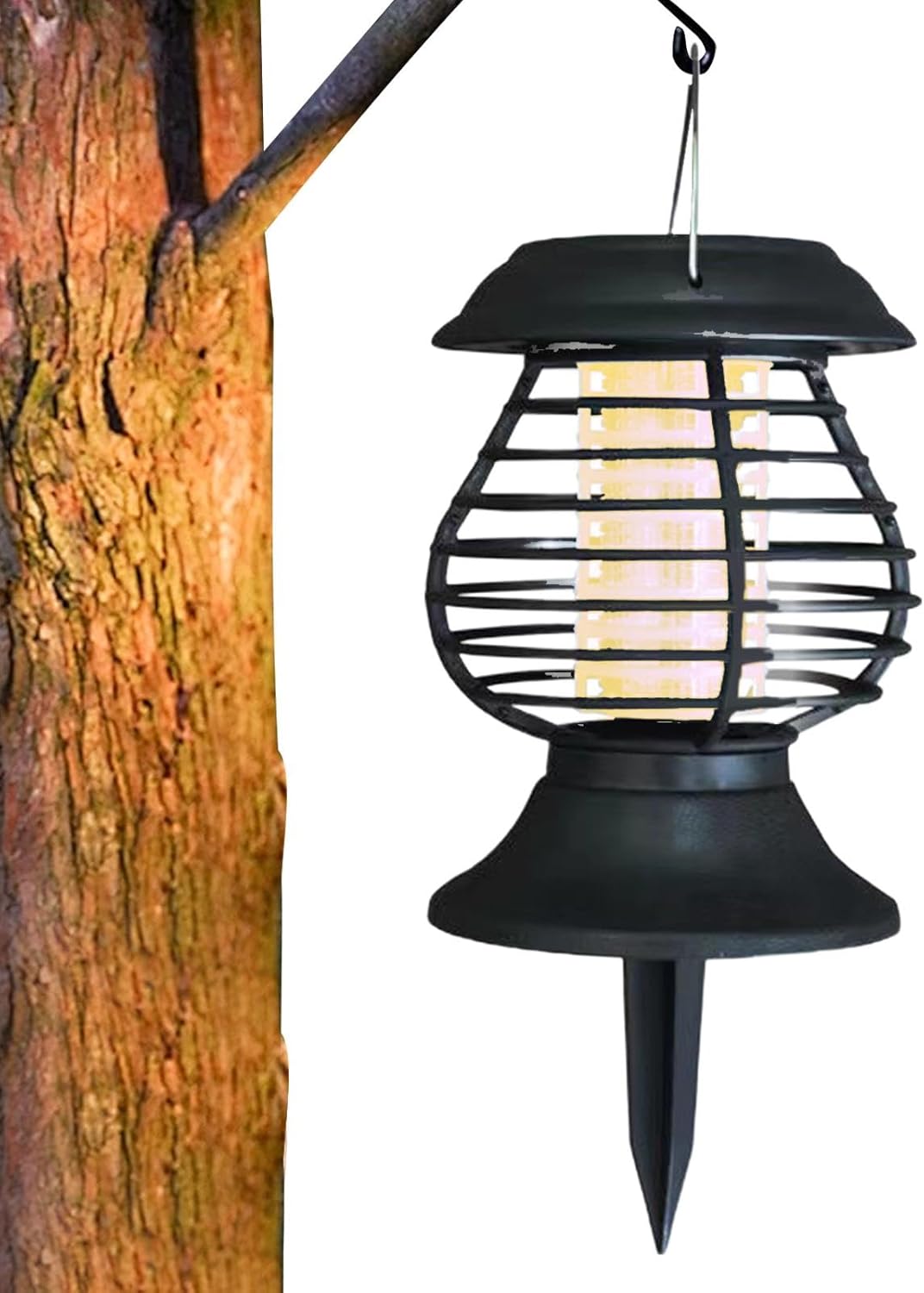 Mosquito Lamp Solar-Powered UV & Warm LED Weatherproof Stake