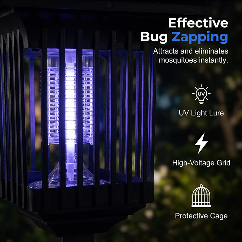 Mosquito Lamp Solar-Powered UV & White Light Weatherproof