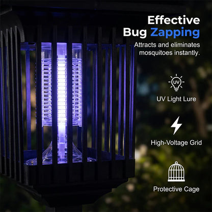 Mosquito Lamp Solar-Powered UV & White Light Weatherproof