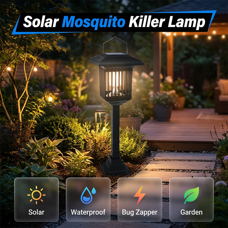 Mosquito Lamp Solar-Powered UV & White Light Weatherproof