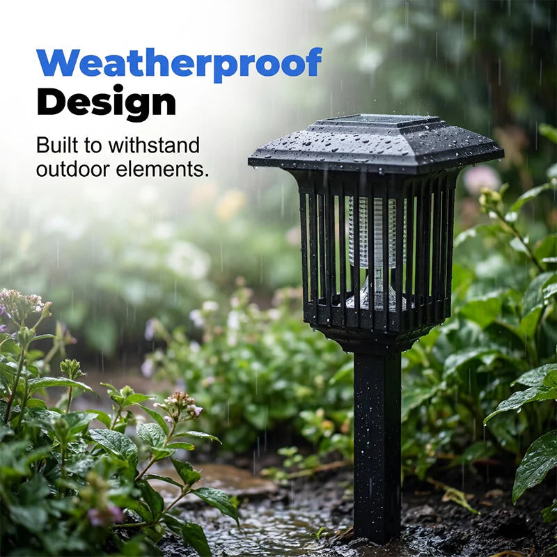 Mosquito Lamp Solar-Powered UV & White Light Weatherproof