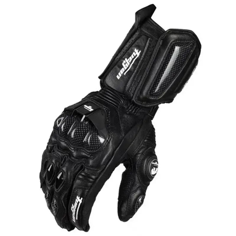 Motorcycle Gloves Leather Carbon Fiber Knuckles Wind- & Water-Repellent
