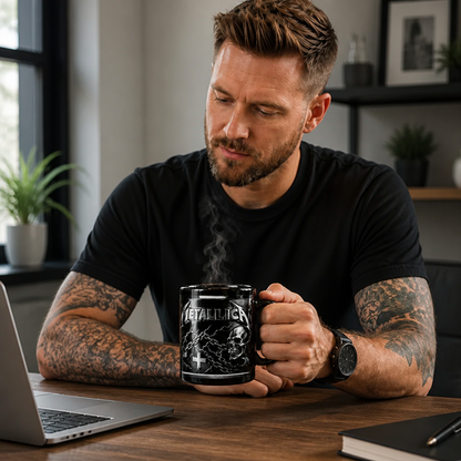 Mug Gothic 3D Skull Ergonomic Handle 11 Oz