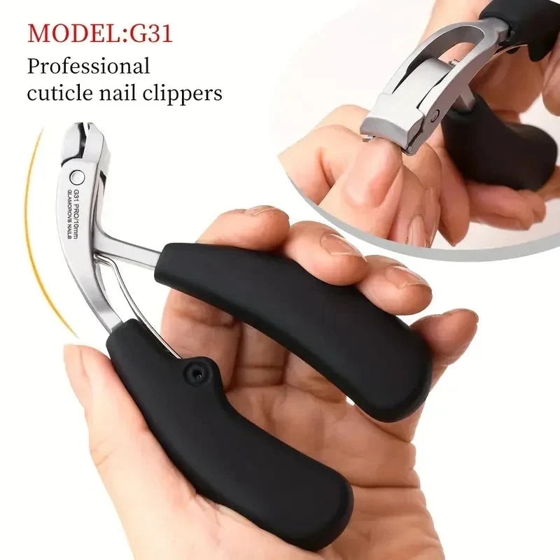 Nail Clipper Anti-Splash Guard Stainless Steel Blade Non-Slip Handle
