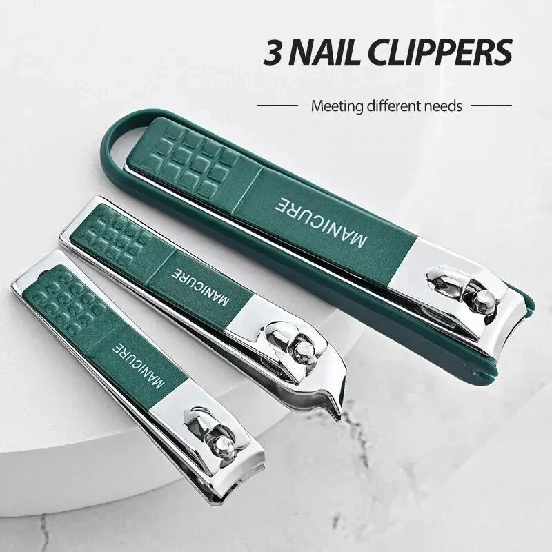 Nail Clipper Set of 3 Anti-Splash Stainless Steel