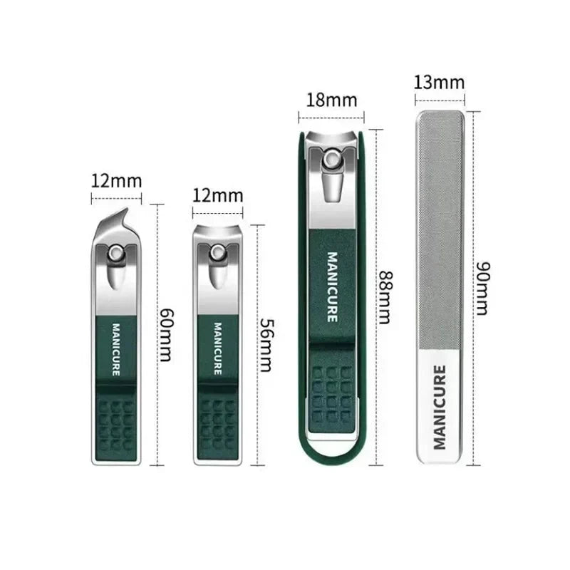 Nail Clipper Set of 3 Anti-Splash Stainless Steel