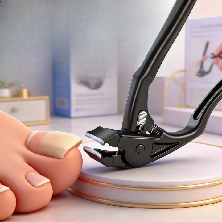 Nail Scissors Curved Stainless Steel Extra-Long Handle