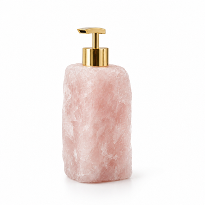 Natural Crystal Soap Dispenser (Gold Stainless Steel Pump)
