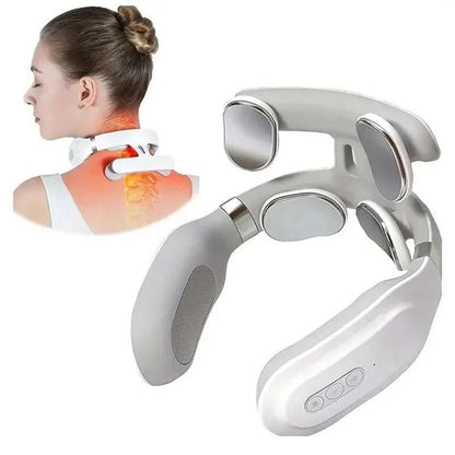 Neck Massager 4-in-1 Heat & Vibration Rechargeable & Wireless