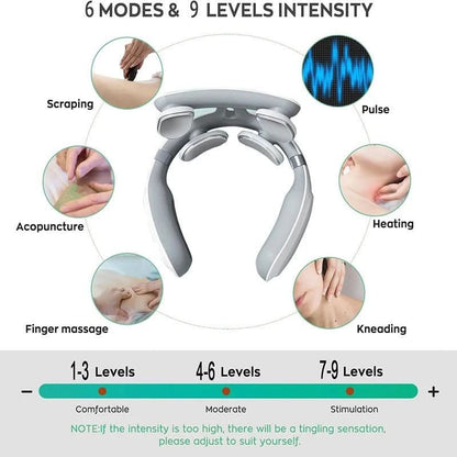Neck Massager 4-in-1 Heat & Vibration Rechargeable & Wireless